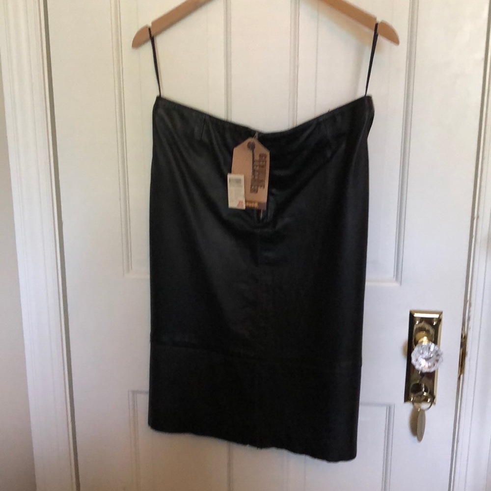 Dollhouse Black Leather Pencil Skirt